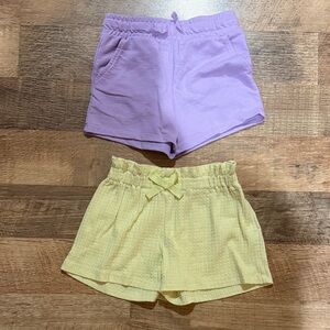 Kids Lavender and Yellow Shorts Set-size 5